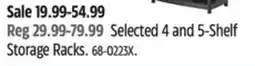 Canadian Tire Selected 4 and 5-Shelf Storage Racks offer