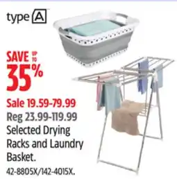 Canadian Tire Selected Drying Racks and Laundry Basket offer