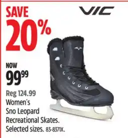 Canadian Tire VIC Women's Sno Leopard Recreational Skates. Selected sizes offer