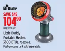 Canadian Tire Little Buddy Portable Heater. 3800 BTUs offer