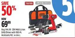 Canadian Tire 20V MAX Li-Ion Drill/Driver with 100-Pc Accessory Kit offer
