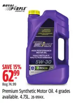 Canadian Tire Premium Synthetic Motor Oil offer
