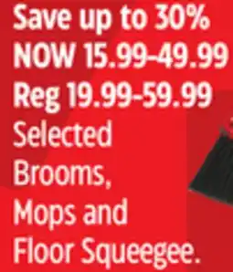 Canadian Tire Mastercraft Selected Brooms, Mops and Floor Squeegee offer