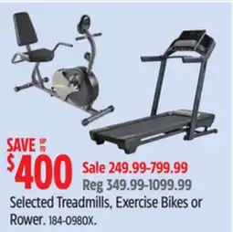 Canadian Tire Selected Treadmills, Exercise Bikes or Rower offer