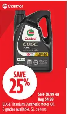 Canadian Tire EDGE Titanium Synthetic Motor Oil offer