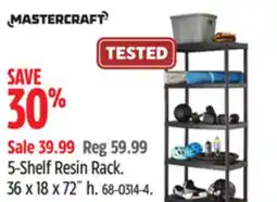 Canadian Tire Mastercraft 5-Shelf Resin Rack. 36 x 18 x 72˝ h offer