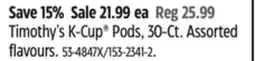 Canadian Tire Timothy's K-Cup Pods, 30-Ct offer