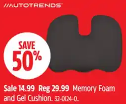 Canadian Tire Memory Foam and Gel Cushion offer