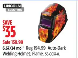 Canadian Tire Auto-Dark Welding Helmet, Flame offer