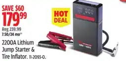 Canadian Tire 2200A Lithium Jump Starter & Tire Inflator offer