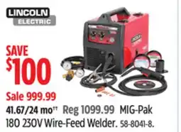 Canadian Tire MIG-Pak 180 230V Wire-Feed Welder offer