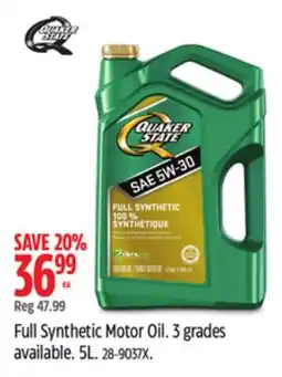 Canadian Tire Quaker State Full Synthetic Motor Oil offer