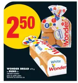 No Frills WONDER BREAD, 675 G OR BUNS, 8' S offer
