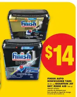 No Frills FINISH AUTO DISHWASHER TABS, 30-55'S OR QUANTUM JET DRY RINSE AID offer
