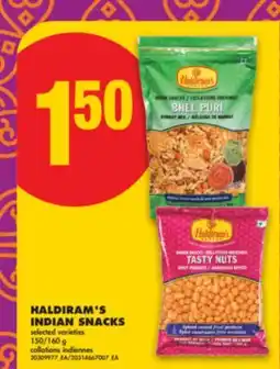 No Frills HALDIRAM'S INDIAN SNACKS, 150/160 G offer