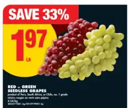 No Frills RED OR GREEN SEEDLESS GRAPES offer