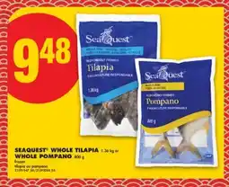 No Frills SEAQUEST WHOLE TILAPIA 1.36 kg or WHOLE POMPANO 800 g offer