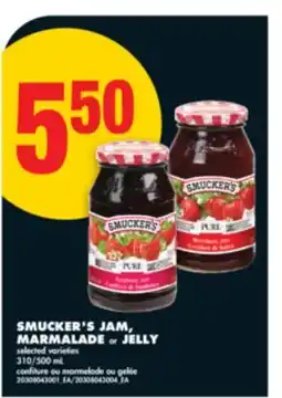 No Frills SMUCKER'S JAM, MARMALADE OR JELLY, 310/500 ML offer