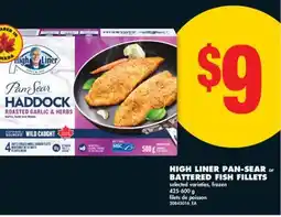 No Frills HIGH LINER PAN-SEAR OR BATTERED FISH FILLETS offer