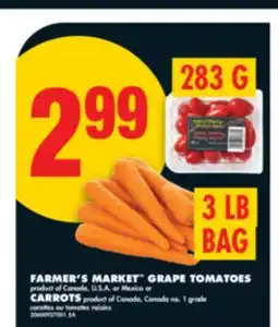 No Frills FARMER'S MARKET GRAPE TOMATOES, CARROTS offer