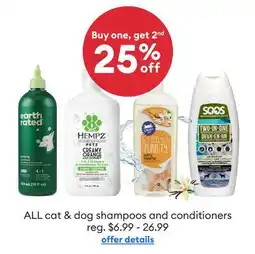 Petsmart Buy 1, get 2nd 25% off ALL cat & dog shampoos and conditioners offer