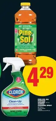 No Frills PINE-SOL ALL PURPOSE CLEANER, 1.41 L OR CLOROX CLEANING SPRAY, 887/946 ML offer