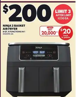 Loblaws NINJA 2 BASKET AIR FRYER, 8 QT offer