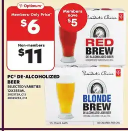 Loblaws PC DE-ALCOHOLIZED BEER offer
