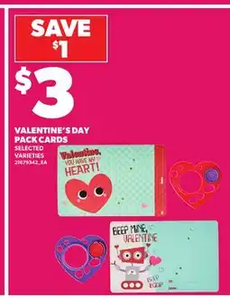 Loblaws VALENTINE'S DAY PACK CARDS offer