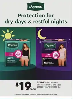 Loblaws DEPEND UNDERWEAR offer