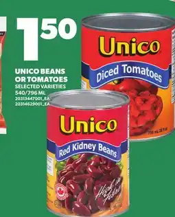 Loblaws UNICO BEANS OR TOMATOES, 540/796 ML offer