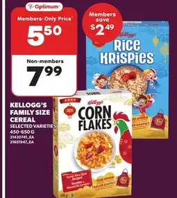 Loblaws KELLOGG'S FAMILY SIZE CEREAL offer