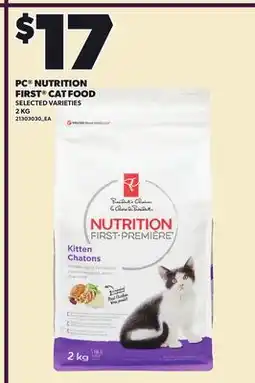 Loblaws PC NUTRITION FIRST CAT FOOD offer