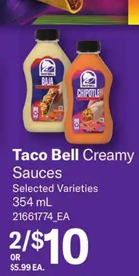Loblaws TACO BELL CREAMY SAUCES offer