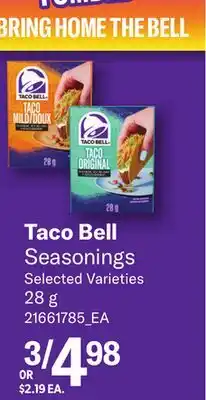Loblaws TACO BELL SEASONINGS offer