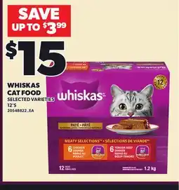 Loblaws WHISKAS CAT FOOD, 12'S offer