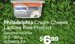 Loblaws PHILADELPHIA CREAM CHEESE LACTOSE FREE PRODUCT offer