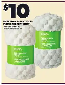 Loblaws EVERYDAY ESSENTIALS PLUSH CHECK THROW offer