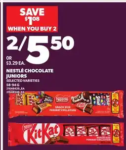 Loblaws NESTLÉ CHOCOLATE JUNIORS offer