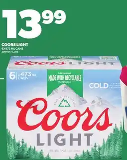 Loblaws COORS LIGHT, 6X473 ML CANS offer