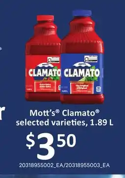 Loblaws MOTT'S CLAMATO offer