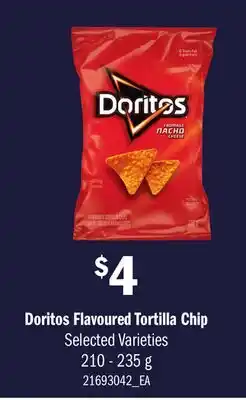 Loblaws DORITOS FLAVOURED TORTILLA CHIP offer