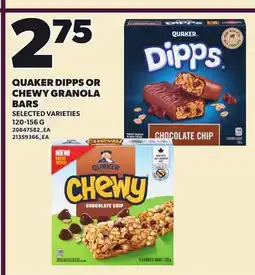Loblaws QUAKER DIPPS OR CHEWY GRANOLA BARS offer
