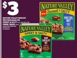 Loblaws NATURE VALLEY BISCUIT, PROTEIN BARS OR SWEET & SALTY, 6'S, 148-210 G OR FIBRE 1 BARS, 125 G offer