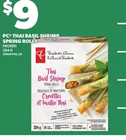 Loblaws PC THAI BASIL SHRIMP SPRING ROLLS offer
