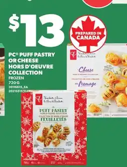 Loblaws PC PUFF PASTRY OR CHEESE HORS D'OEUVRE COLLECTION offer