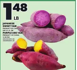 Loblaws JAPANESE SWEET YAM OR PURPLE UBE YAM offer