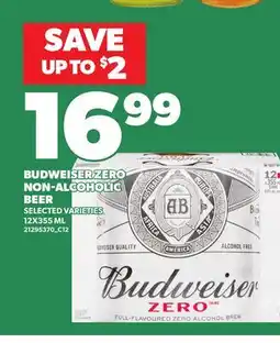 Loblaws BUDWEISER ZERO NON-ALCOHOLIC BEER offer