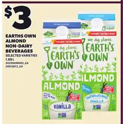Loblaws EARTHS OWN ALMOND NON-DAIRY BEVERAGES offer