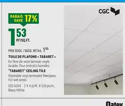 BMR TUILE DE PLAFOND  TABARET  offer